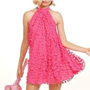 Eva Franco Vibrant Pink Textured Mini Dress